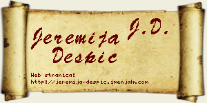 Jeremija Despić vizit kartica